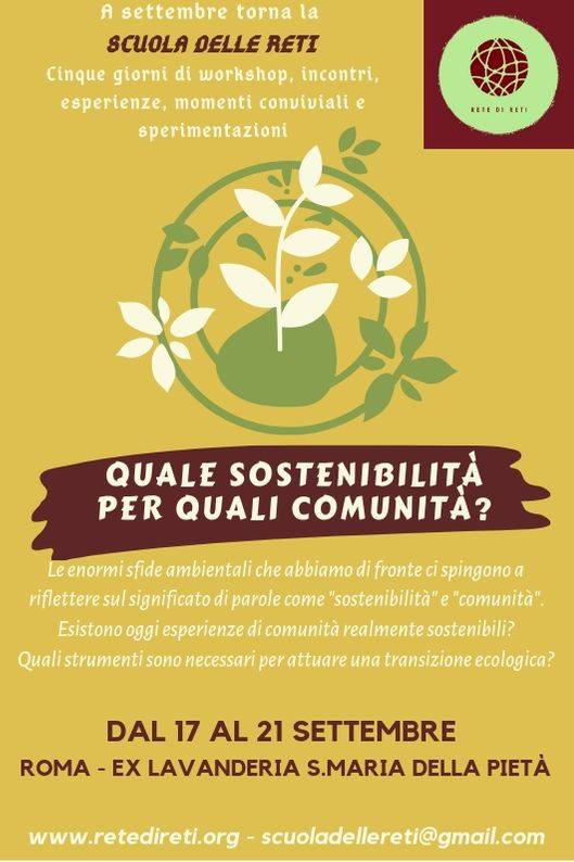 Scuola di futuro RdR “Quale sostenibilità per quale comunità?”