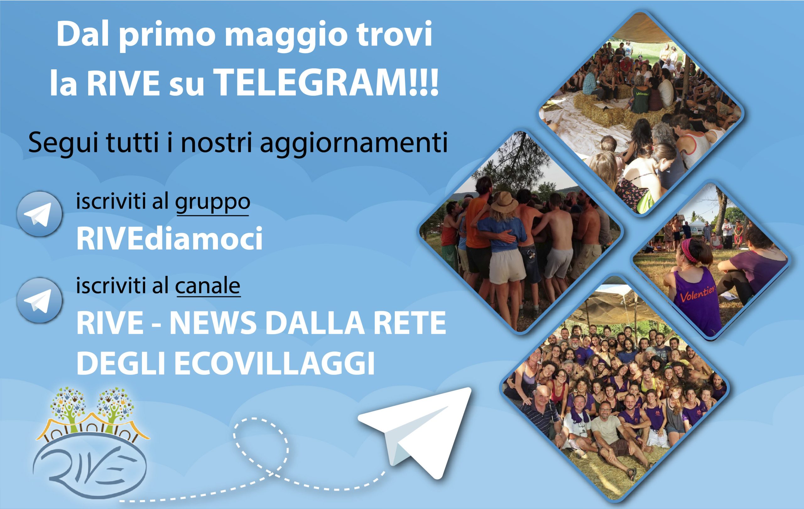 Un canale diretto con la Rete e gli ecovillaggi: RIVE su TELEGRAM